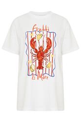 LTS Tall White Lobster Graphic Oversized T-Shirt