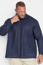 BadRhino Navy Blue Long Sleeve Linen Shirt | BadRhino 1
