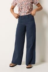 M&Co Petite Indigo Blue Wide Leg Jeggings | M&Co 3