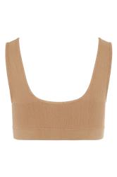 Plus Size Light Brown Seamless Padded Non-Wired Bralette | Yours Clothing 5