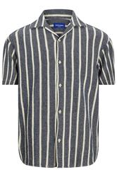 JACK & JONES Big & Tall Blue Stripe Print Resort Shirt
