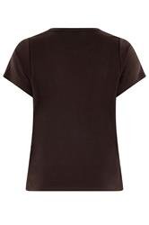 YOURS Plus Size Chocolate Brown Interlock T-Shirt | Yours Clothing 6