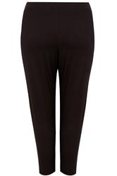 Plus Size Black Double Pleat Jersey Stretch Joggers | Yours Clothing 6