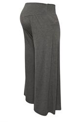 BUMP IT UP MATERNITY Plus Size Charcoal Grey Extra Wide Leg Trousers | Yours Clothing 5