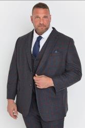 BadRhino Tailoring Big & Tall Blue & Red Checked Suit Jacket | BadRhino 5