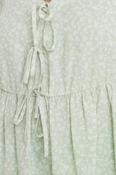 YOURS Plus Size Sage Green Ditsy Floral Tie Front Peplum Top | Yours Clothing 4