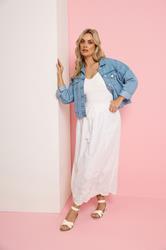 YOURS Plus Size White Broderie Anglaise Maxi Skirt | Yours Clothing 1