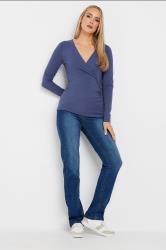 LTS Tall 2 PACK Navy Blue & Grey Wrap Tops | Long Tall Sally 2