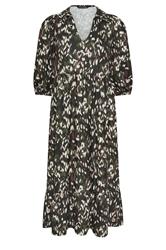 PixieGirl Petite Women's Khaki Green Camo Midi Dress | PixieGirl 5