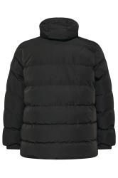 BadRhino Big & Tall Black Hooded Logo Puffer Jacket | BadRhino 6