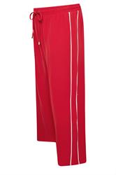YOURS Curve Red Side Stripe Wide Leg Trousers