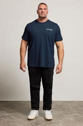 JACK & JONES Big & Tall Sky Captain Blue Back Print T-Shirt | BadRhino 1
