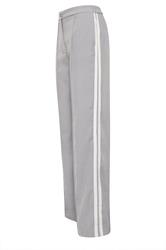 LTS Tall Women's Light Grey Side Stripe Wide Leg Trousers | Long Tall Sally 6