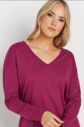 LTS Tall 2 PACK Berry Pink & Grey Cotton Long Sleeve T-Shirts | Long Tall Sally 6