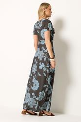 LTS Tall Chocolate Brown Floral Twist Front Maxi Dress | LongTallSally 2
