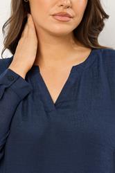 EVANS Plus Size Navy Blue Double Layer Blouse | Evans  5