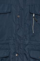 BadRhino Big & Tall Navy Blue Fleece Lined Hooded Coat | BadRhino 2
