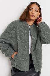 PixieGirl Petite Women's Grey Boucle Bomber Jacket | PixieGirl 4