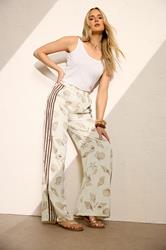 LTS Tall Women's Natural Brown Sea Shell Print Wide Leg Trousers | Long Tall Sally 3