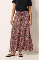 M&Co Petite Pink Ditsy Floral Maxi Skirt | M&Co 3