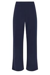 STAR Navy Blue Seam Detail Wide Leg Trousers