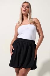LIMITED COLLECTION Plus Size Black Puffball Mini Skirt | Yours Clothing 3