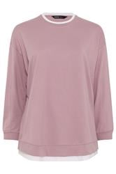 YOURS Plus Size Pink 2-In-1 Sweatshirt | Yours Clothing 5