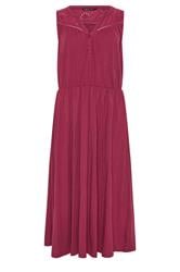 M&Co Berry Red Broderie Sleeveless Cotton Midi Dress | M&Co 5