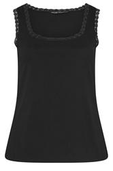 LIMITED COLLECTION Curve Black Lace Trim Vest Top