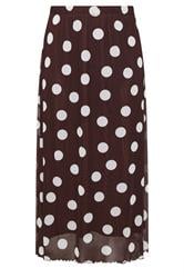 YOURS Curve Chocolate Brown Polka Dot Mesh Skirt