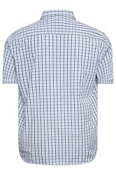 KAM Big & Tall Blue Short Sleeve Gingham Shirt | BadRhino 2