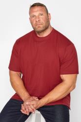 KAM Big & Tall Red Plain T-Shirt | BadRhino 2
