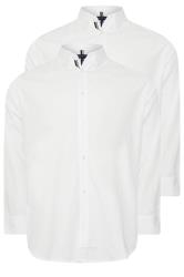 BadRhino Big & Tall 2 PACK White Long Sleeve Poplin Shirts