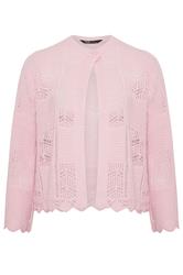 YOURS Curve Pink Crochet Knitted Cardigan