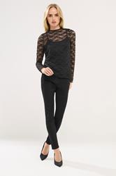 PixieGirl Petite Women's  Black Long Sleeve Lace Top | PixieGirl 1