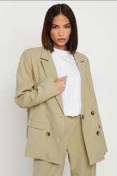 PixieGirl Petite Women's Stone Brown Tailored Double Breasted Blazer | PixieGirl 1