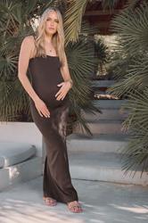 LTS Tall Maternity Brown Bodycon Cami Maxi Dress | Long Tall Sally 3