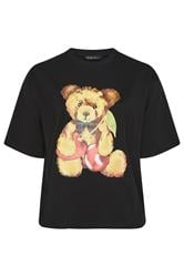 LIMITED COLLECTION Curve Black Teddy Cherry Print T-Shirt