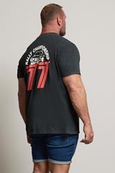 BadRhino Big & Tall Black Acid Wash Printed 'Castrol' T-Shirt | BadRhino 2
