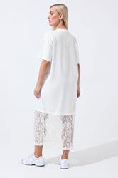 LIMITED COLLECTION Plus Size White Lace Trim Dress | Yours Clothing 2