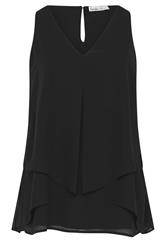 YOURS LONDON Curve Black Sleeveless Layered Blouse