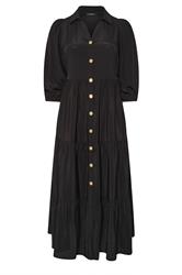 EVANS Curve Black Premium Tiered Maxi Dress