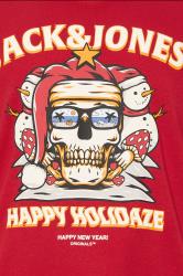 JACK & JONES Big & Tall Red 'Happy Holidaze' Print T-Shirt | BadRhino 1
