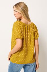 M&Co Yellow Dobby Button Up Blouse | M&Co 4