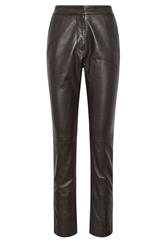 LTS PREMIUM Tall Chocolate Brown Leather Trousers | Long Tall Sally 6
