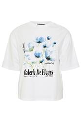 LIMITED COLLECTION Curve White 'Galerie De Fleurs' Floral T-Shirt
