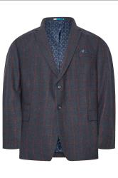 BadRhino Tailoring Big & Tall Blue & Red Checked Suit Jacket