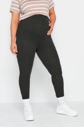 BUMP IT UP MATERNITY Plus Size Black Acid Wash Ribbed Leggings | Yours Clothing 3