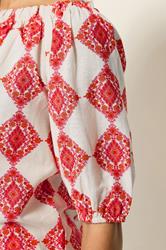 M&Co Ivory White Abstract Tile Print Top | M&Co 6