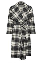 EVANS Black & White Check Waterfall Coat